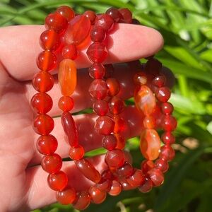 8mm carnelian bracelet‎ set
